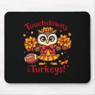 Touchdowns En Kalkoenen Vallen Uil Voetbal Muismat