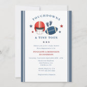 Touchdowns en kleine tenen, Football baby shower Kaart (Voorkant)