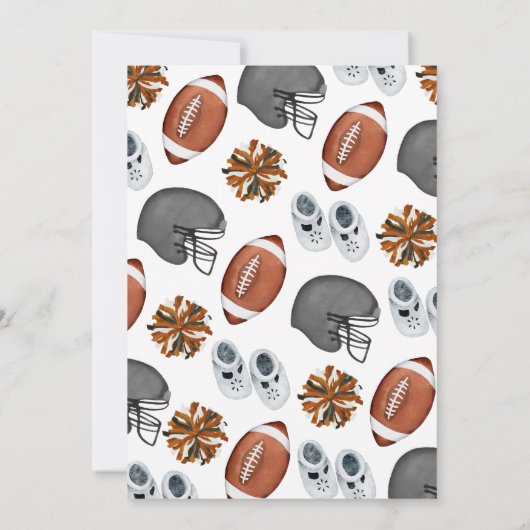 Touchdowns en Tiny Toes Baby shower Kaart (Achterkant)