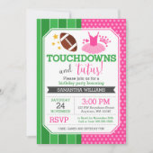 Touchdowns en tutus verjaardagsuitnodigingen kaart (Voorkant)