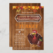 Touchdowns et Turquie Thanksgiving Invitation (Devant / Derrière)