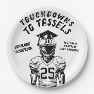 Touchdowns naar Lintjes Voetbal Afstudeerfeest Papieren Bordje