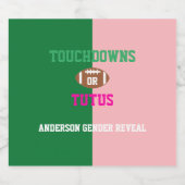 Touchdowns of tutus Gender onthullen Bier Etiket (Enkel label)
