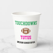 Touchdowns of tutus Gender onthullen Papieren Bekers (Voorkant)