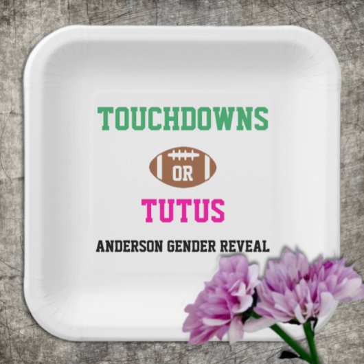 Touchdowns of tutus Gender onthullen Papieren Bordje