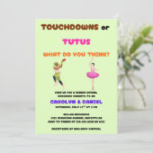 Touchdowns of Tutus gender onthullen party Kaart (Staand voorkant)
