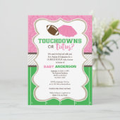 Touchdowns of tutus gender onthullen uitnodiging (Staand voorkant)