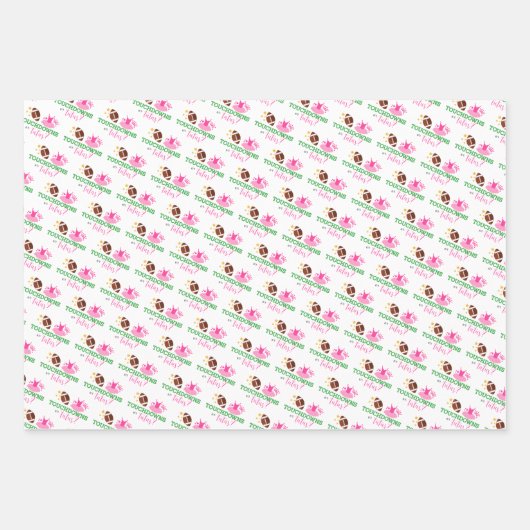 Touchdowns of tutus Gender Reopenbaarmakingparty Inpakpapier Vel (Voorkant)