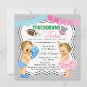 Touchdowns of Tutus Gender Reopenbaart Uitnodiging (Voorkant)