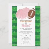 Touchdowns of Tutus Gender Reopenbaart Uitnodiging (Voorkant)