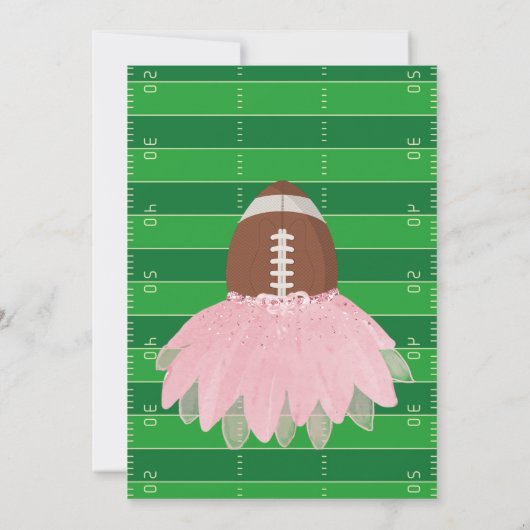 Touchdowns of Tutus Gender Reopenbaart Uitnodiging (Achterkant)
