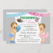 Touchdowns of Tutus Gender Reveal Baby shower Kaart (Voorkant / Achterkant)