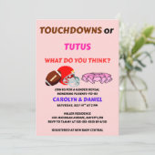 Touchdowns of Tutus geslacht onthulling feest Kaart (Staand voorkant)