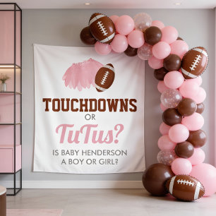 Touchdowns of Tutus Geslacht Reveal Achtergrond Wandkleed
