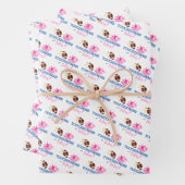 Touchdowns of Tutus Pink Blue Gender Reopenbaarmak Inpakpapier Vel (In situ)