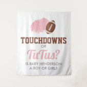 Touchdowns or Tutus Gender Reveal Backdrop Wandkleed (Voorkant)