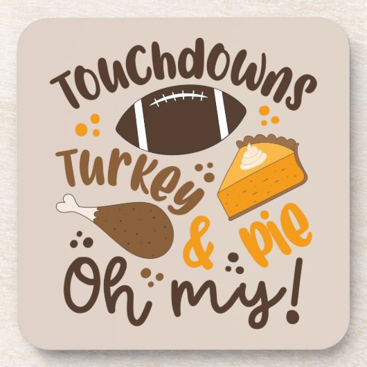 Touchdowns Turkije & Pie | Oh, mijn Bier Onderzetter (Voorkant)