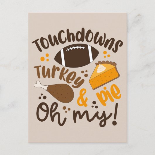 Touchdowns Turkije & Pie | Oh, mijn Briefkaart (Voorkant)