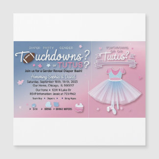 Touchdowns voor Tutus Gender Reveal Invitation | D