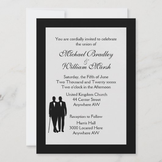 Touche de gris Faire-part de mariage (Devant)