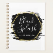 Touche de peinture noire et chic géométrique doré  (Devant)