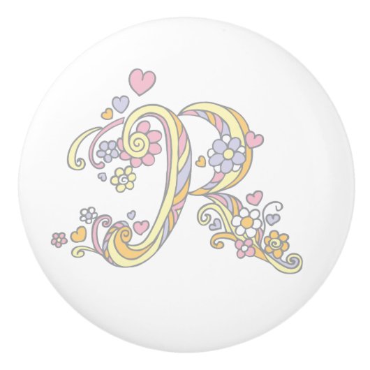 Touche de poignée monogrammée de la lettre décorat (Devant)