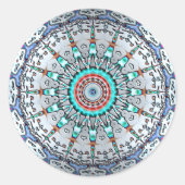 Touche De Stickers Arrondi Turquoise (Devant)