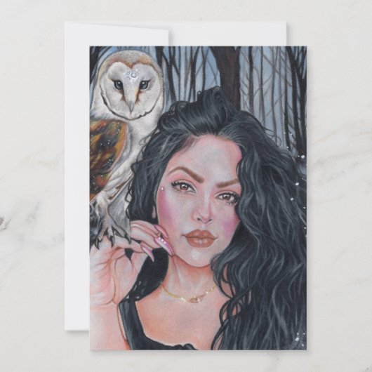 Touché par la fille magique hibou Carte de remerci (Devant)