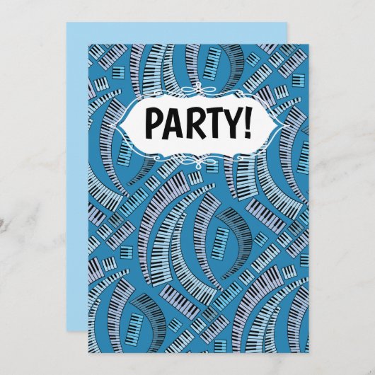 Touches de piano Invitation courbe (Devant / Derrière)