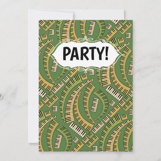 Touches de piano Invitation courbe (Devant)