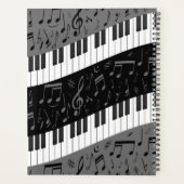 Touches de piano monogramme et notes musicales (Dos)