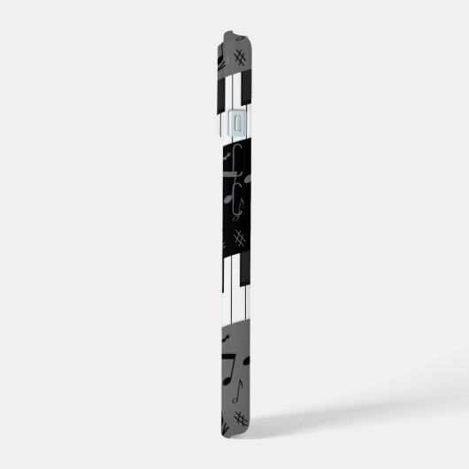 Touches de piano monogramme et notes musicales (Côté gauche)