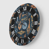 Touches Steampunk et trous de clé Motif Horloge mu (Angle)