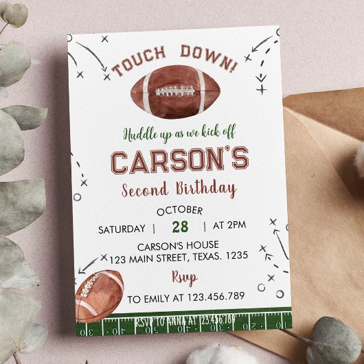 Touchez Down Football Boy Invitation Anniversaire