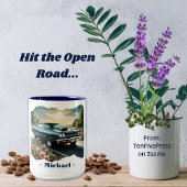 Touchez la Mug à café ouvert de la route