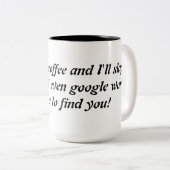 Touchez ma tasse de café drôle, dire drôle. (Devant droit)