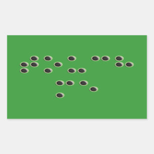 Touchez-moi autocollant (braille) de rectangle
