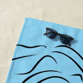 Touching Black Line Art gestileerde Vrouw Visual Strandlaken (In situ)