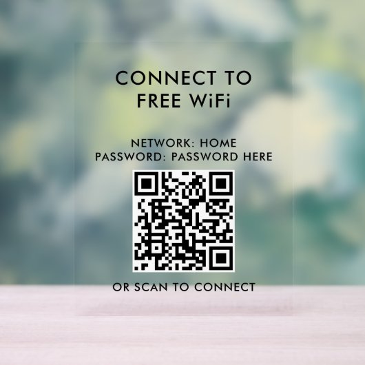 Touchless Menu QR Code Verbind WiFi Acryl Bord (Neutraal)