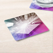 Touchscreen Smart Phone Downloadt Apps en Cloud Vierkante Kartonnen Onderzetter (Schuin)