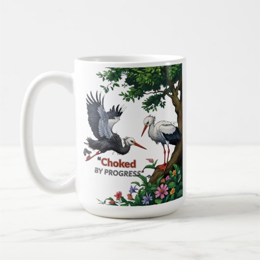 Touffé par le Progrès – Mug Éco-Conscient (Gauche)