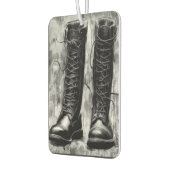 Tough Biker Black Lace Up Boots Drawing Luchtverfrisser (Links)