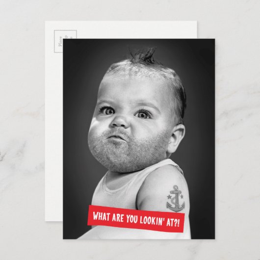 Tough Boorbaby Boy Briefkaart (Voorkant / Achterkant)