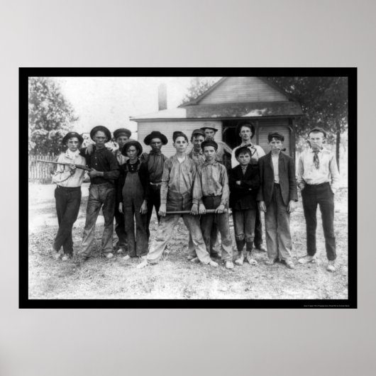 Tough Boy Baseball Team 1908 Poster (Voorkant)
