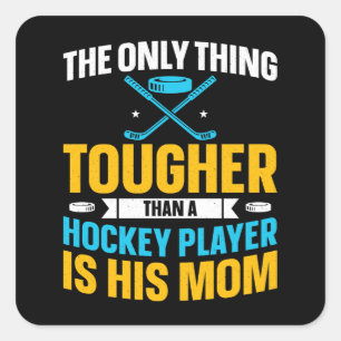 Tough Hockey mama Vierkante Sticker