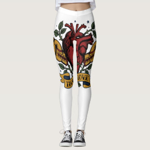 Tough Love Boksen Hart Roos Tatoeage Flash Sterk Leggings