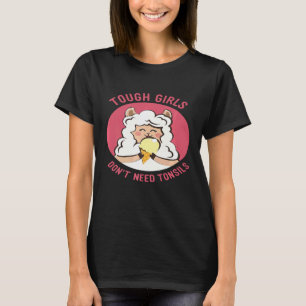 Tough meiden hebben geen amandelen Llama Ijs Ijsje T-shirt