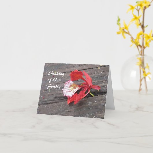 Toujours dans mes pensées Carte de voeux pliée (Fleur jaune)