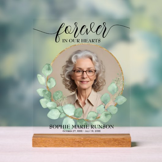 Toujours dans nos coeurs Eucalyptus funérailles (Neutre)