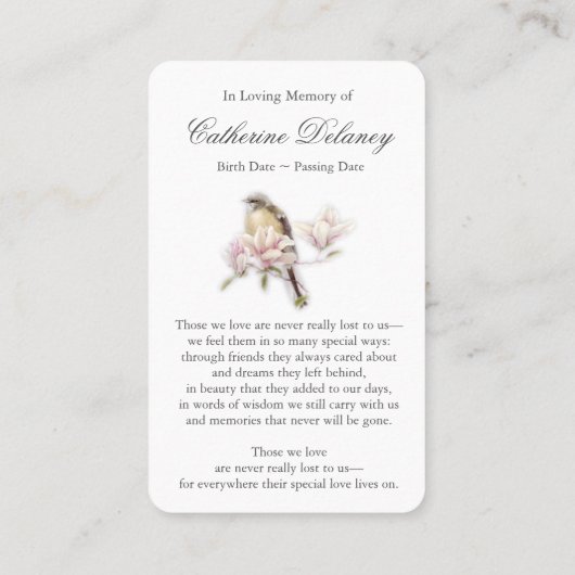 Toujours Dans Nos Coeurs Tulipes Prière Cartes De  (Dos)